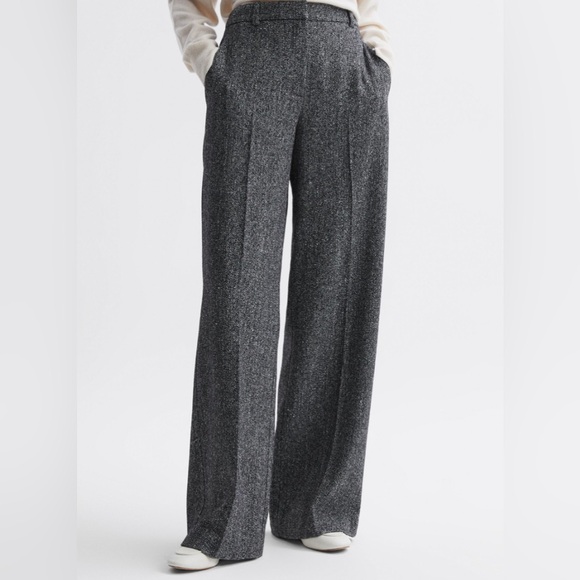 REISS LUELLA WIDE LEG TEXTURED SUIT TROUSERS MSRP $330 - Picture 1 of 11